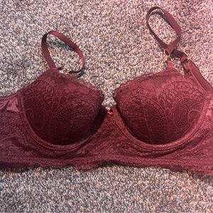 Aerie Lace Underwire Bra - Deep Burgundy